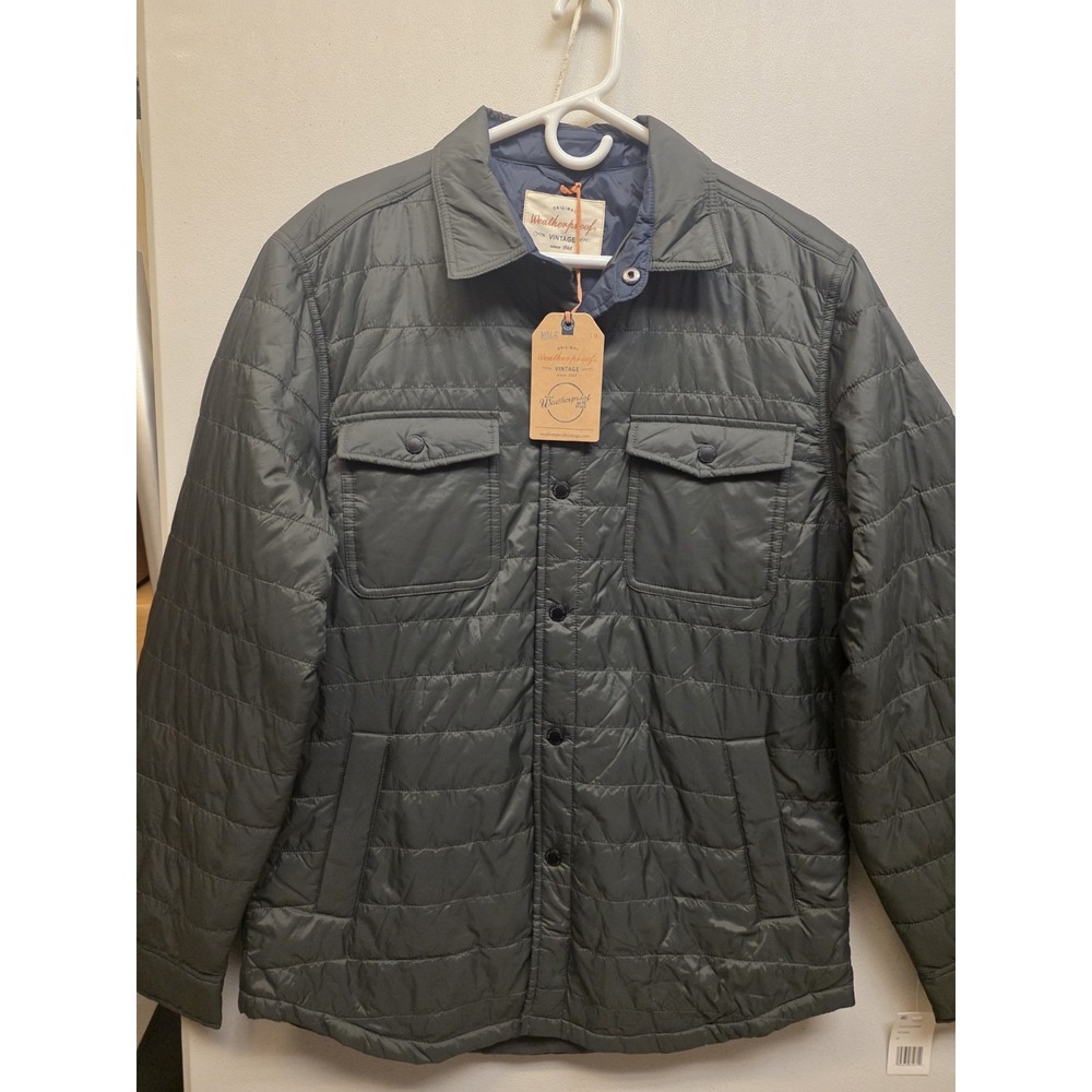 Weatherproof Vintage Mens Quilted Shirt Jacket Rosin Green M F2370224ME NWT